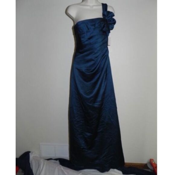Davids Bridal Dress Size 2 Peacock Bridesmaid NWT - Picture 1 of 4